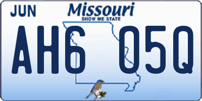 MO license plate AH6O5Q