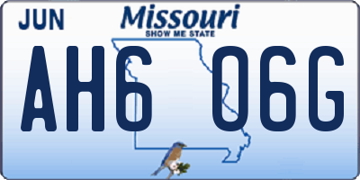 MO license plate AH6O6G
