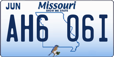 MO license plate AH6O6I