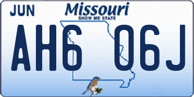 MO license plate AH6O6J