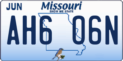 MO license plate AH6O6N