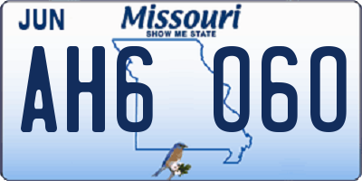 MO license plate AH6O6O