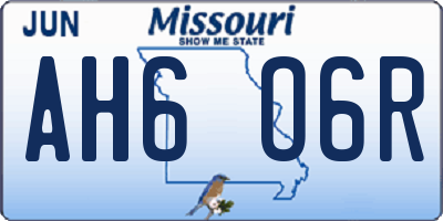 MO license plate AH6O6R