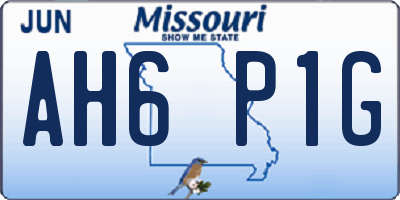 MO license plate AH6P1G