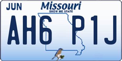 MO license plate AH6P1J