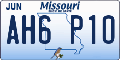 MO license plate AH6P1O