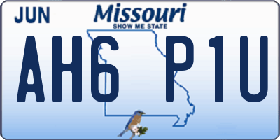 MO license plate AH6P1U