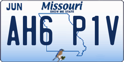 MO license plate AH6P1V