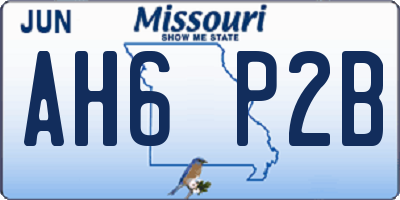 MO license plate AH6P2B