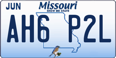 MO license plate AH6P2L