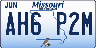 MO license plate AH6P2M