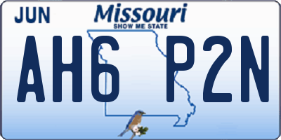 MO license plate AH6P2N