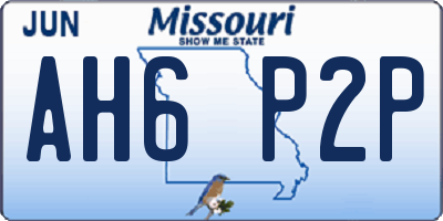 MO license plate AH6P2P