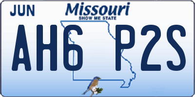 MO license plate AH6P2S