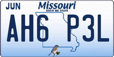 MO license plate AH6P3L