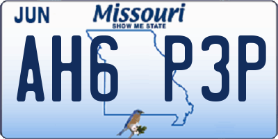 MO license plate AH6P3P
