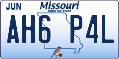 MO license plate AH6P4L