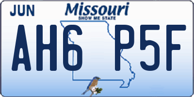 MO license plate AH6P5F