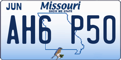 MO license plate AH6P5O