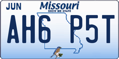 MO license plate AH6P5T