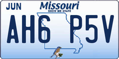 MO license plate AH6P5V