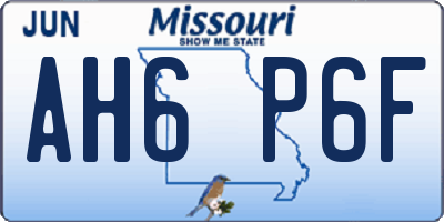 MO license plate AH6P6F