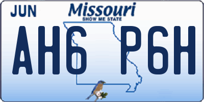 MO license plate AH6P6H