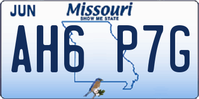 MO license plate AH6P7G