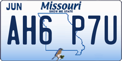 MO license plate AH6P7U