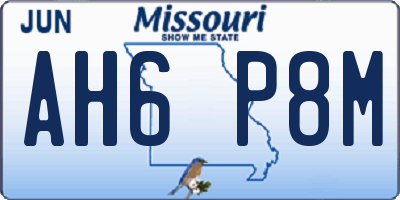 MO license plate AH6P8M