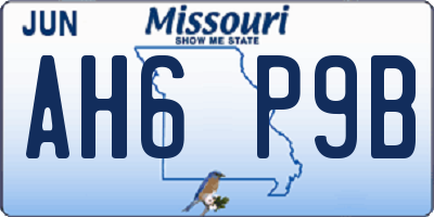 MO license plate AH6P9B