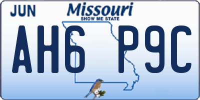 MO license plate AH6P9C