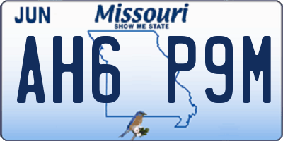 MO license plate AH6P9M