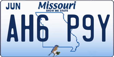 MO license plate AH6P9Y
