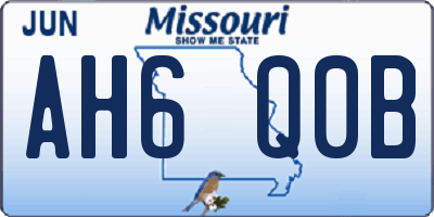 MO license plate AH6Q0B