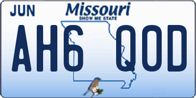 MO license plate AH6Q0D
