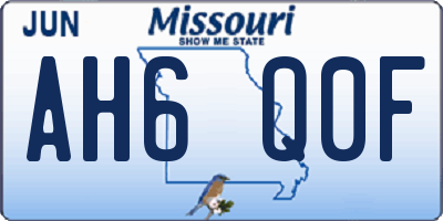 MO license plate AH6Q0F