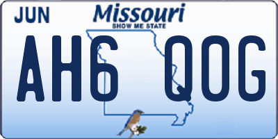 MO license plate AH6Q0G
