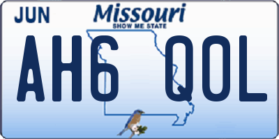 MO license plate AH6Q0L