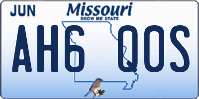 MO license plate AH6Q0S