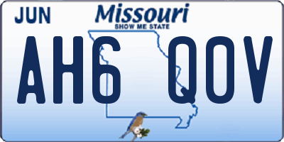MO license plate AH6Q0V