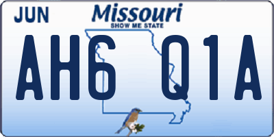 MO license plate AH6Q1A