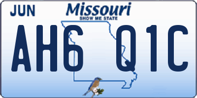 MO license plate AH6Q1C
