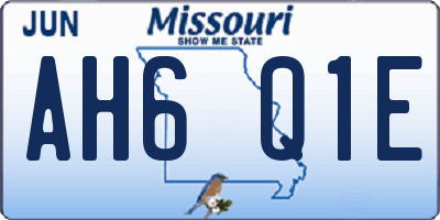 MO license plate AH6Q1E