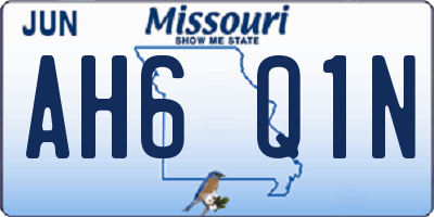 MO license plate AH6Q1N