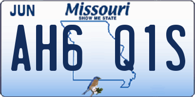 MO license plate AH6Q1S