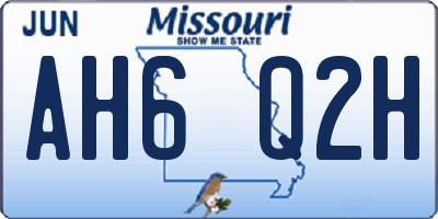 MO license plate AH6Q2H