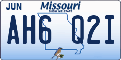 MO license plate AH6Q2I
