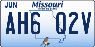MO license plate AH6Q2V