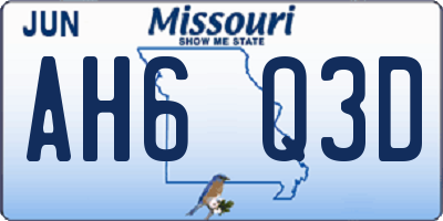MO license plate AH6Q3D